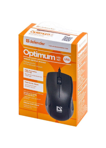 Мишка Optimum MB-160 Black USB (52160) Defender (253546561)
