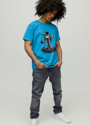 Светло-синяя футболка мужская YAPPI