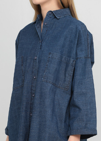 Темно-синяя джинсовая рубашка однотонная FK. Pynappel