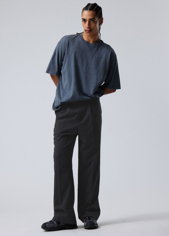 Черные кэжуал демисезонные прямые, классические брюки Weekday
