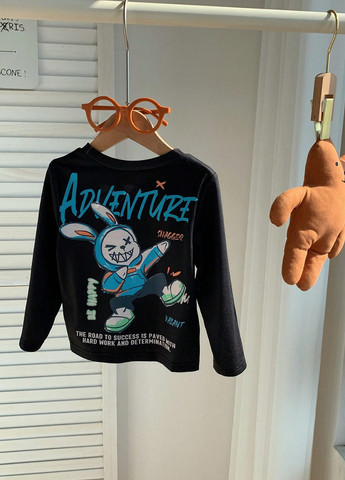 Черный демисезонный кэжуал лонгслив SHEIN с рисунком