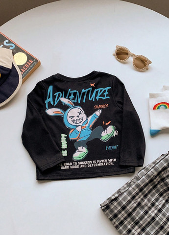 Черный демисезонный кэжуал лонгслив SHEIN с рисунком