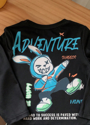 Черный демисезонный кэжуал лонгслив SHEIN с рисунком