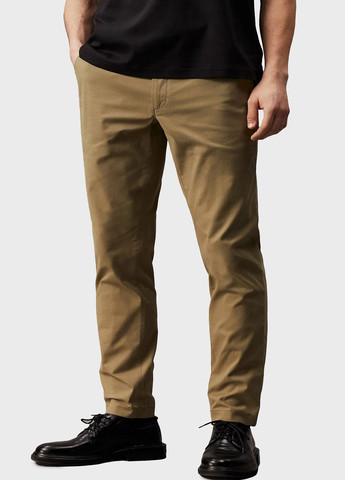 Оливковые кэжуал демисезонные зауженные брюки Calvin Klein