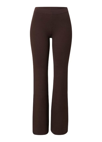 Темно-коричневые кэжуал демисезонные клеш брюки Weekday