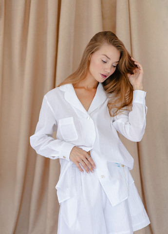 Белая кэжуал рубашка однотонная Anna Yakovenko