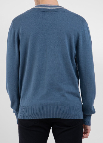 Голубой хлопковый пуловер Cortigiani (228877404)