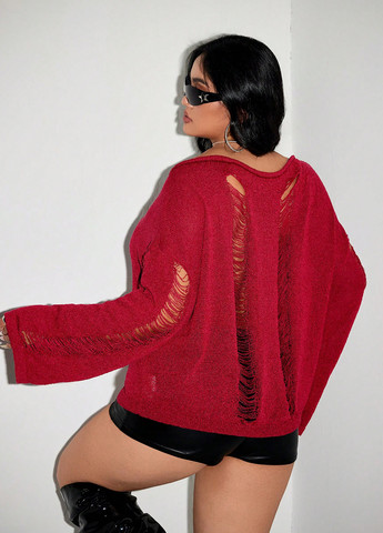 Темно-красный демисезонный джемпер джемпер SHEIN