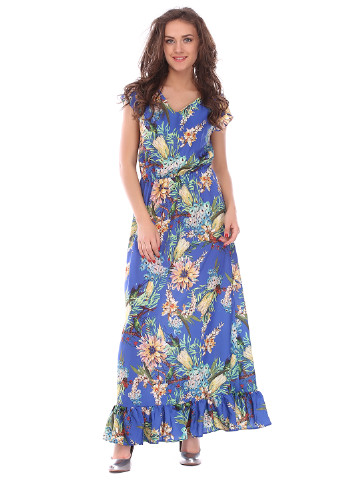 Бледно-синее кэжуал платье Ut с цветочным принтом