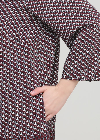 Бордовое кэжуал платье Patrizia Dini с геометрическим узором