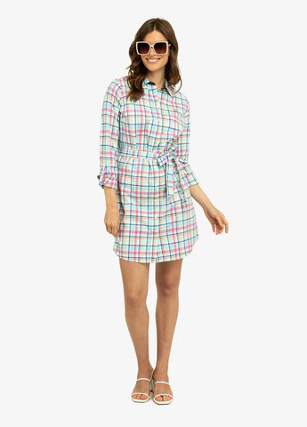 Комбинированное кэжуал платье рубашка U.S. Polo Assn. в клетку