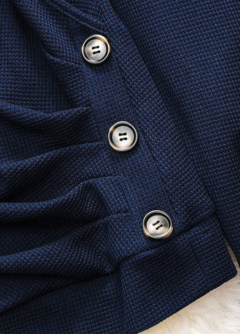 Темно-синій світшот SHEIN однотонний гудзики (323464840)