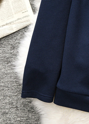 Темно-синій світшот SHEIN однотонний гудзики (323464840)