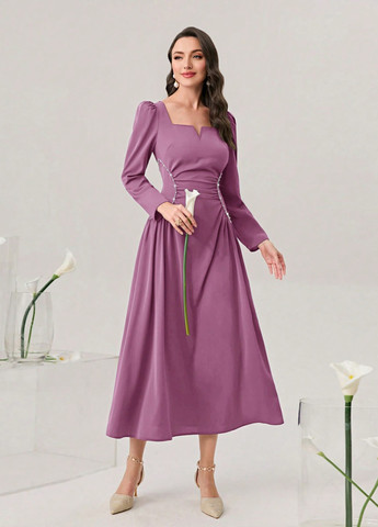 Розовое вечернее платье SHEIN однотонное