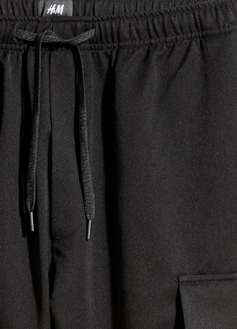 Черные кэжуал демисезонные карго брюки H&M