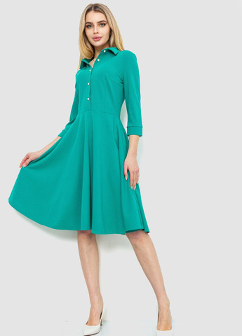 Светло-зеленое кэжуал платье клеш, рубашка Ager однотонное