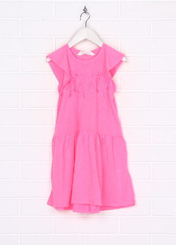 Розовое кэжуал платье короткое H&M меланжевое