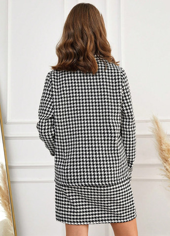 Чорно-білий демісезонний костюм (жакет, спідниця) спідничний SHEIN