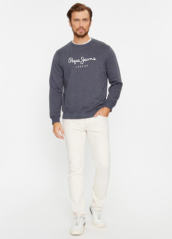 Серый свитшот Pepe Jeans London логотип вышивка (302147051)