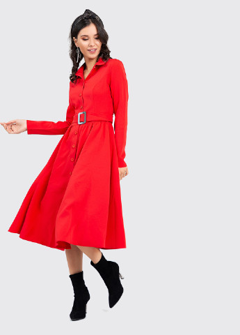 Червона кежуал сукня кльош Azuri однотонна