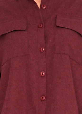 Бордовая кэжуал рубашка однотонная Mergazzer