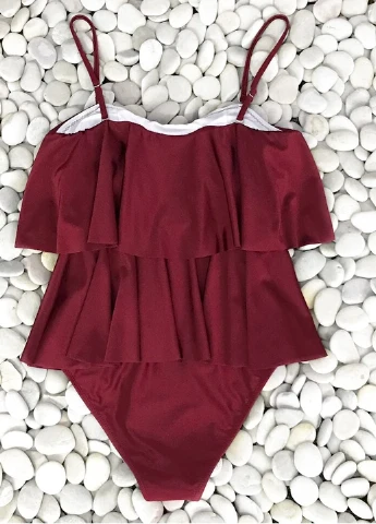 Бордовий літній купальник CUPSHE