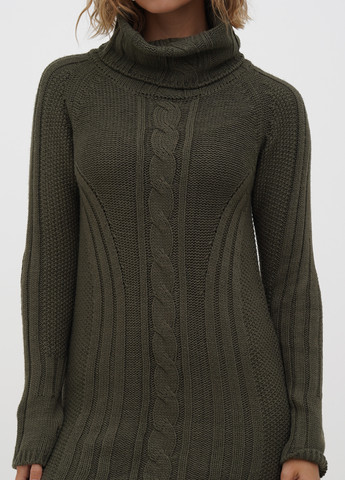 Оливкова (хакі) кежуал сукня сукня светр Sassofono однотонна