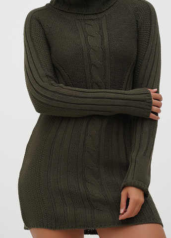 Оливкова (хакі) кежуал сукня сукня светр Sassofono однотонна