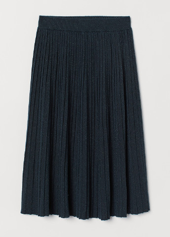 Индиго кэжуал однотонная юбка H&M плиссе