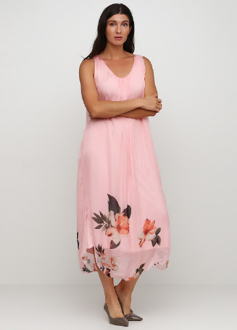 Рожева кежуал сукня а-силует Made in Italy з квітковим принтом