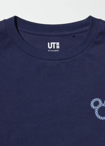 Темно-синя літня футболка Uniqlo