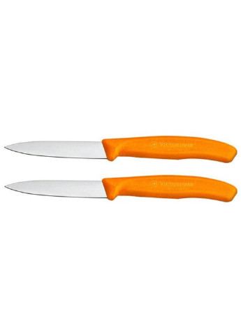 Набір ножів SwissClassic, 8см, 2шт. у блістері, помаранчеві (6.7606.L119B) Victorinox комбінований,