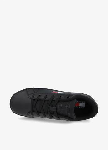 Кросівки Tommy Jeans ESSENTİAL LEATHER FİNE-CLEAT FLATFORM TRAİNERS чорні демісезони (348430422)