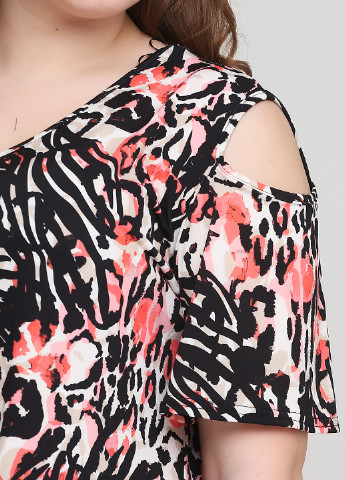 Комбинированное кэжуал платье а-силуэт Candy curves с абстрактным узором