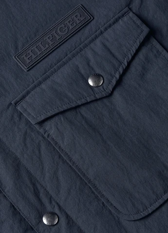 Синяя кэжуал рубашка однотонная Tommy Hilfiger