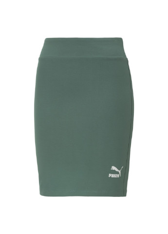 Зеленая спортивная однотонная юбка Puma