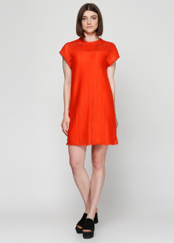Красное кэжуал платье Miami Style однотонное