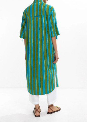 Бірюзова кежуал сукня сукня-сорочка Parfois в смужку