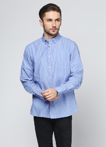 Синяя кэжуал рубашка в полоску Howick с длинным рукавом