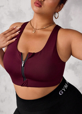 Теракотовий топ бюстгальтер SHEIN без кісточок поліестер