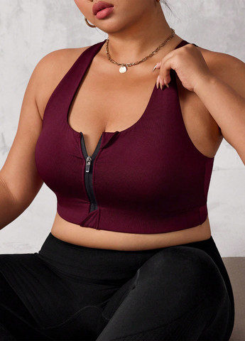 Теракотовий топ бюстгальтер SHEIN без кісточок поліестер