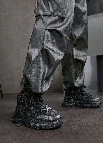 Темно-серые кэжуал демисезонные карго брюки SHEIN