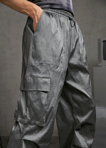 Темно-серые кэжуал демисезонные карго брюки SHEIN