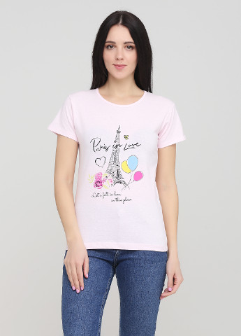 Светло-розовая летняя футболка Tenkie
