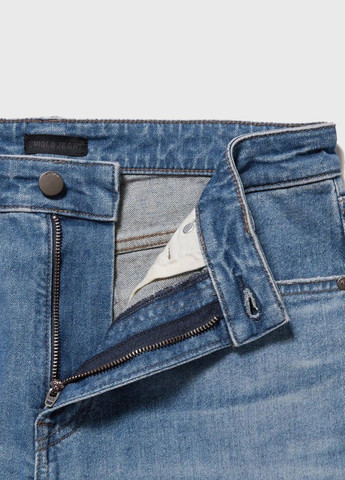 Синие демисезонные скинни джинсы Uniqlo