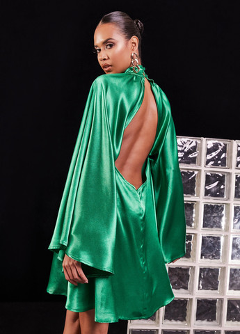 Зеленое кэжуал платье а-силуэт, с открытой спиной Missguided однотонное