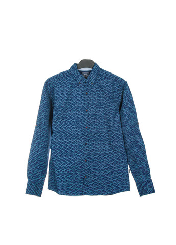 Темно-синяя кэжуал рубашка с абстрактным узором Bogi