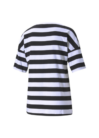 Черная всесезон футболка summer stripes printed women's tee Puma