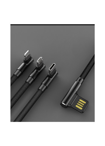 Кабель USB Black, 3 в 1 - Lightning, Micro USB, Type-C, 1 м XoKo sc-340 (132572884)
