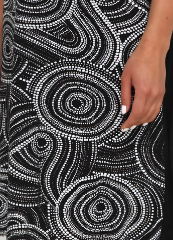 Черно-белое кэжуал платье а-силуэт Signature с рисунком